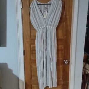 Elan Women's Maxi Dress Wrap NWT V Neck Sleeveless Tie Waist Size S Beach, Sun